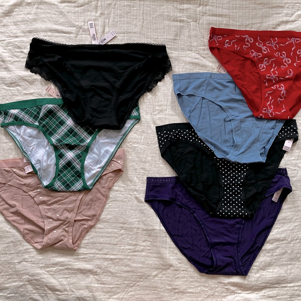 7 Victoria’s Secret size L Bikini Fit Panties - NWT